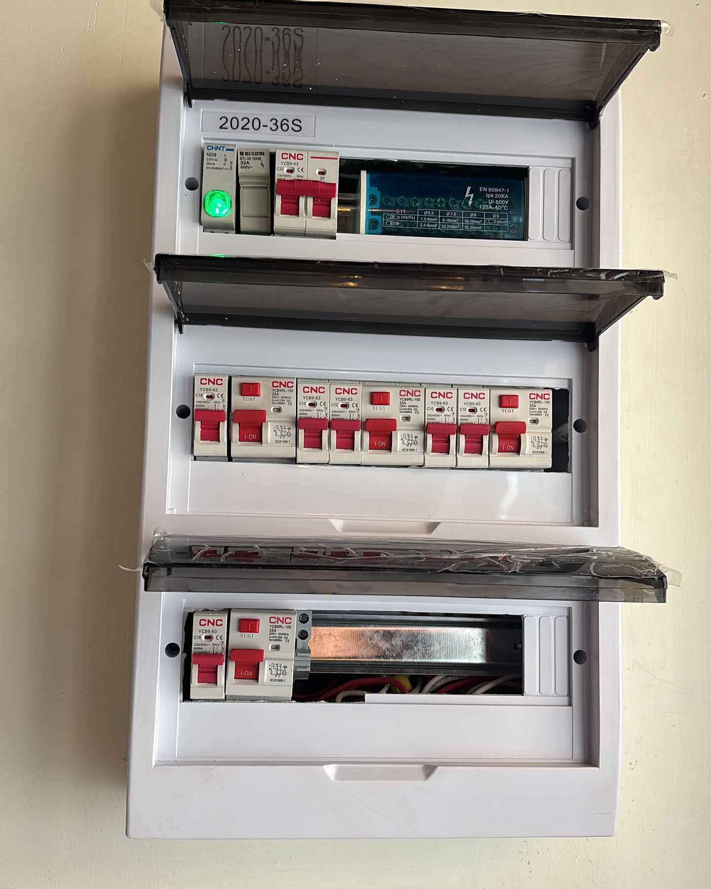 Tablero eléctrico instalado por SGR Electricidad